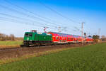145 041-0 der WFL im Ersatzverkehr im Expresskreuz Bremen/Niedersachsen s�dlich von Loxstedt nach Bremen am 29.3.26 Gr��e an den Tf!