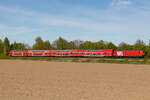 145 039-4 am RE 9 der WFL im Ersatzverkehr Expresskreuz Bremen/Niedersachsen bei Syke nach Bremen am 28.4.26