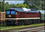 WFL 232 141-2 mit dem Sonderzug aus Potsdam am 08.08.2026 bei der nachmittaglichen Abstellung in Rostock Bramow.