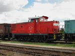 Die ex DR-Rangierlok 345 107 der WERRA Eisenbahngesellschaft Eisenach (geliefert 1980 von LEW als 105 107 an die DR) steht am 30.08.2008 bei der MaLoWa in Klostermansfeld.