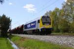 264 008 Voith Maxima 40CC der Firma Wiebe fhrt Schotter zwischen Hagenow Land und Holthusen aus.
