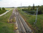 Von der Straßenbrücke in Stendell,hat man einen Blick auf den Einfahrbereich vom gleichnamigen Werkbahnhof.Aufgenommen am 18.Mai 2019.