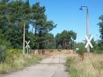 alter Bahnbergang der Industriebahn Eberswalde am Rohrleitungsbau Finow 31.08.2008