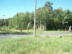 Bahnbergang Coppistrae bei Km 3,4 der Industriebahn Eberswalde 31.08.2008