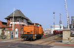 Solvay Alkali GmbH, Werk Bernburg, Lok 1 // Bernburg (Saale); Aufgenommen von einem öffentlichen Bahnübergang.