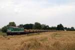 232 405 (V300 002) der Wismut mit G 66240 vor Frankenau (19.07.2007)