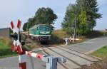 V300 002 -SAGO52- ex 232 405 mit Leerzug 66237 von Erzbunker zum Verladebahnhof Kayna am 17.09.2012 bei Dobraschtz