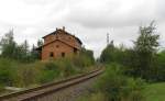 Der ehemalige Bahnhof Grobraunshain an der Wismut-Werkbahn am 12.09.2013.