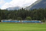 Zwei Triebzüge (Fahrzeugnummer nicht bekannt) der Bayerischen Zugspitzbahn,  abgelichtet am 19.