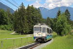 Nachschuss auf die Bayrische Zugspitzbahn (BZB) auf ihrer Talfahrt.

Eibsee, 3. Juni 2018 