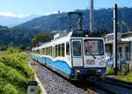 Triebwagen 16 f�hrt in der Morgensonne in Garmisch-P.