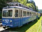 Triebwagen 1, Baujahr 1954, Laufleistung 1.000.000 km auf dem Abstellgleis am 13.07.2007 im Bahnhof Grainau.