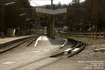 Bahnhof Grainau/Badersee der Zugspitzbahn: der aufmerksame Betrachter des Bahnhofes wird feststellen: hier endet die Zahnstangenstrecke.