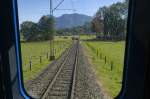 Unterwegs im Führerstand einer Lok der Bayerischen Zugspitzbahn.