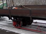 Eine Detailaufnahme des einzigen Gterwagens der Drchenfelsbahn.