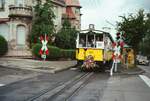 Nur noch am 15.09.1984 fanden sich Züge auf der Zahnradbahn Stuttgart aus TW 104 und Vorstellwagen 120, hier schön geschmückt am Haigst.