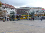 Die Haltestelle der Linie 10 am 02.11.2021 am Marienplatz in Stuttgart.