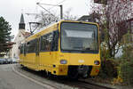 Stuttgarter Strassenbahnen (SSB).
Mit den Zahnradtriebwagen ZT4 1001 und ZT4 1002 aus dem Jahre 1982 auf der  ZACKE  zwischen Marienplatz und Degersloch unterwegs am 17. November 2021.
Foto: Walter Ruetsch 