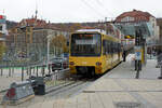 Stuttgarter Strassenbahnen (SSB).
Mit den Zahnradtriebwagen ZT4 1001 und ZT4 1002 aus dem Jahre 1982 auf der  ZACKE  zwischen Marienplatz und Degersloch unterwegs am 17. November 2021.
Foto: Walter Ruetsch 