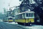 SSB__Zahnradbahn__Diesmal war die Situation aber komplizierter: nach heftigem Schneefall hatte beim abgekuppelten 117er die Feststellbremse nicht richtig gegriffen und er war seinem zum Marienplatz