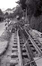 SSB Stuttgart__Zahnradbahn__Juli und August 1980 fuhr keine Zahnradbahn, die gesamte Trasse wurde für die neuen ZT4 Tw umgebaut.