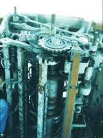 SSB Stuttgart__Zahnradbahn Tw 102 [ME 1935], auf dem Schrottgleis im Bf S-Möhringen.