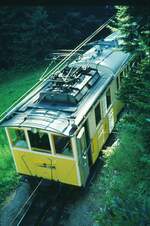 Wendelstein Zahnradbahn__Lok Nr. 3 vom Linienzug hat den Beginn der Zahnstange erreicht.__16-08-1973