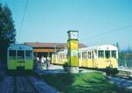 2 Züge im Talbhf._16-08-1973__Der Bau der Wendelstein-Bahn ging auf private Initiative des badischen Industriellen Otto von Steinbeis zurück.
