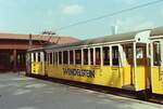 Talbahnhof Brannenburg-Waching, Zahnradlok Nr.1 mit einem Zug der Wendelsteinbahn im Sommer 1984