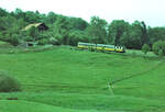 Sogar der Lokführer ist auf diesem Foto  der Wendelsteinbahn vom Sommer 1984 zu erkennen.