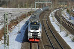 159 210 von BSAS EVG zieht einen Kesselzug Richtung Bremen, 14.02.21 nördlich von Scheeßel