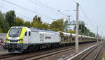 ITL - Eisenbahngesellschaft mbH, Dresden [D] mit  159 103-1  [NVR-Nummer: 90 80 2159 103-1 D-ITL] und Schüttgutwagenzug (Kies) am 15.09.21 Berlin Blankenburg.