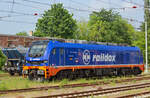 Raildox Lok 159 444 in Bergen auf Rügen abgestellt.
