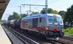 Mindener Kreisbahnen GmbH, Minden [D] mit der Dual Vectron  248 005 / VE 23  Name: Guntea (NVR:  90 80 2248 005-1 D-SIEAG ) und Kesselwagenzug am 13.08.21 Berlin Buch.