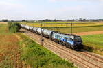Belgi�n  Lok 2019 311 von RTBC zieht einem Kesselzug, umgeleitet zwischen Leuven und Vis�, in Pousset  23/8/2026