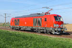 249 095 Siemens Vectron sicherlich brandneu und wohl auf Testfahrt. Am 17.4.26 bei Vierkirchen