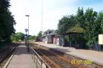 Der idyllische Provinzbahnhof Kvissel zwischen Hjrring und Frederikshavn im Norden Jtlands. Aufnahme vom 01.07.2007.