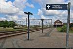 Hat man den Weg von der Straße Nørregade zum Bahnhof Padborg st (DK) auf der Bahnstrecke Fredericia–Flensburg (KBS 65 (DSB)) hinter sich gelassen, erreicht man den Bahnsteig 1/2 mit