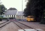 DSB: (Abgestellte) Draisine Bahnhof Thisted am 5.