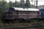 DSB MY 1143 der Gleisbaufirma Eichholz in noch originaler, dnischer Farbgebung mit DSB Krone und Flgelrad an den Fronten und DSB Schriftzug an den Seiten wird von den beiden Eichholz Lokomotiven V