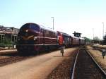 MX 1001 und MY 1150 mit Sonderzug auf Bahnhof Randers am 15-5-1999.