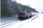 Railion MZ 1412 mit Gterzug zwichen Regstrup und Holbk.30/12 2005