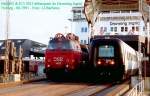 DSB - Die Lok Mz 1403 und der IC3 5031 fahren zusammen aus dem Fhrschiff Dronning Ingrid.