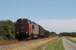 MZ 1456 mit Güterzug 7515 Fredericia-Herning bei Nørre Kollund am 12-8-2015.