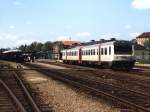 4004/4204 mit Zug Randers-Lang auf Bahnhof Randers am 15-5-1999.