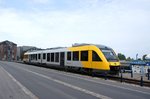Bahn Dnemark / Region Seeland / Region Sjlland: Alstom Coradia LINT 41 von Lokalbanen A/S, aufgenommen im Mai 2016 am Hafen von Helsingr (Helsingr).