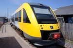 Bahn Dänemark / Region Seeland / Region Sjælland: Alstom Coradia LINT 41 von Lokalbanen A/S, aufgenommen im Mai 2016 am Bahnhof von Hundested Havn.