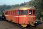 HTJ (Høng-Tølløse-Jernbane): OHJ-Triebwagen S 32 (Hilding Carlsson, Umeå, Schweden 1951, ex-SJ YBo4 670 1965, ausgemustert 1975) Bahnhof Dianalund am 15. Oktober 1974.