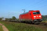 DB Schenker Rail Scandinavia 185 336 mit KLV-Zug Belm in Richtung Osnabrck (Vehrte, 10.10.10).