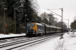 EG 3110 am 13.02.2010 mit einem Gterzug Richtung Maschen in Prisdorf.